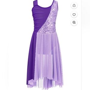 Purple Sequin Kids Costume Dress